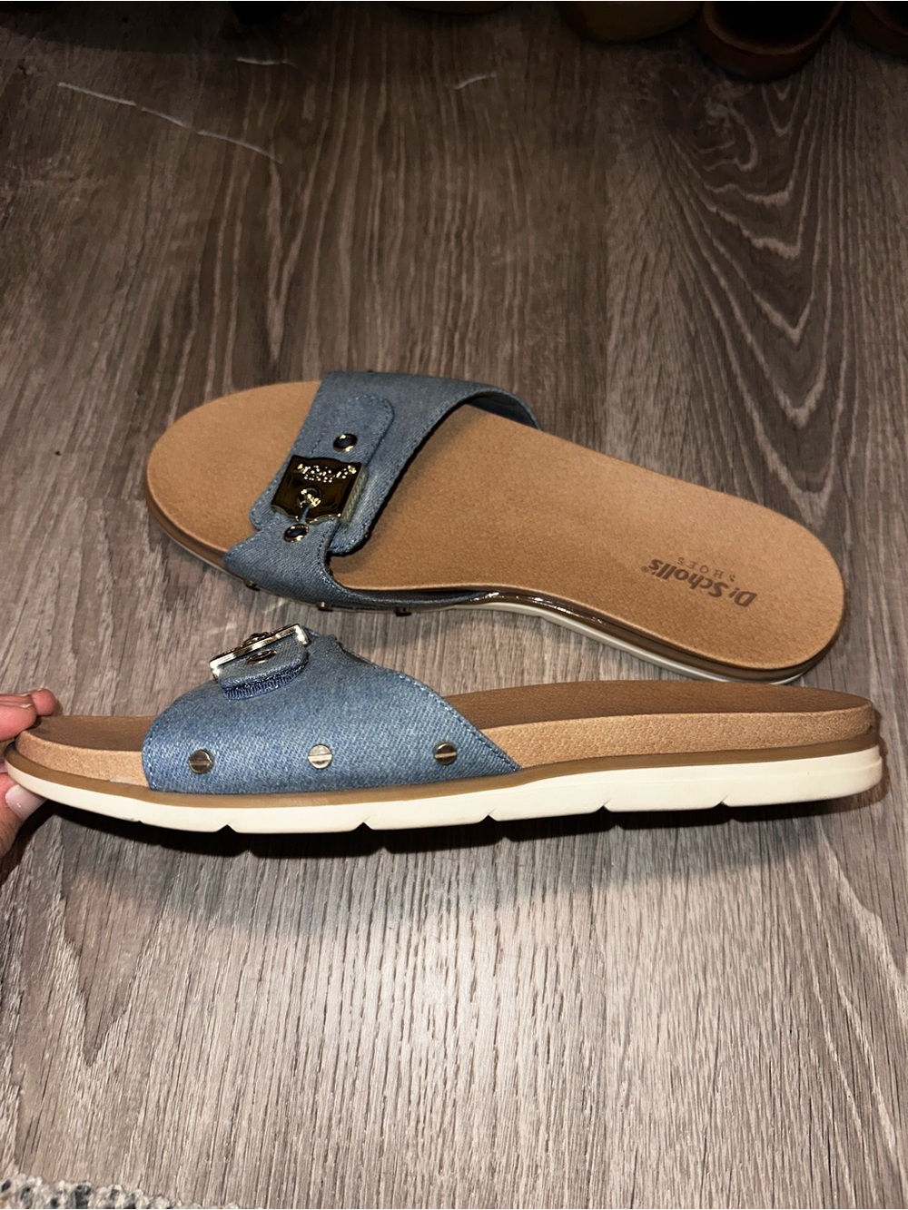 Dr. Scholl's Denim Blue Slide Sandals